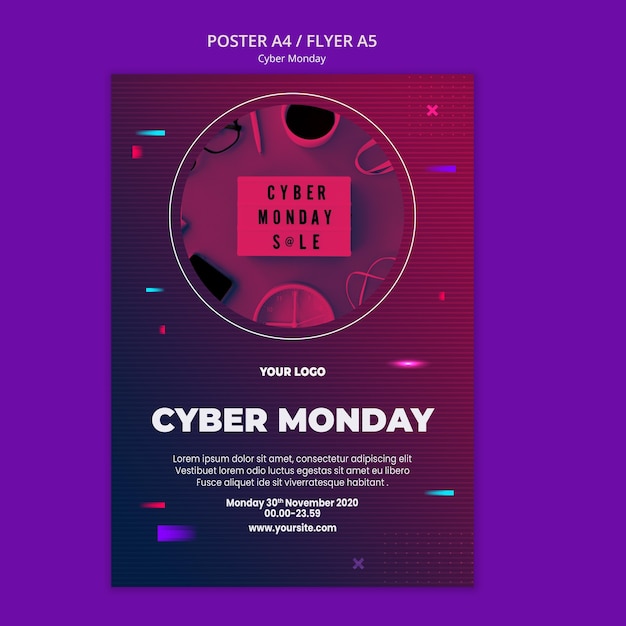 Free PSD cyber monday poster template