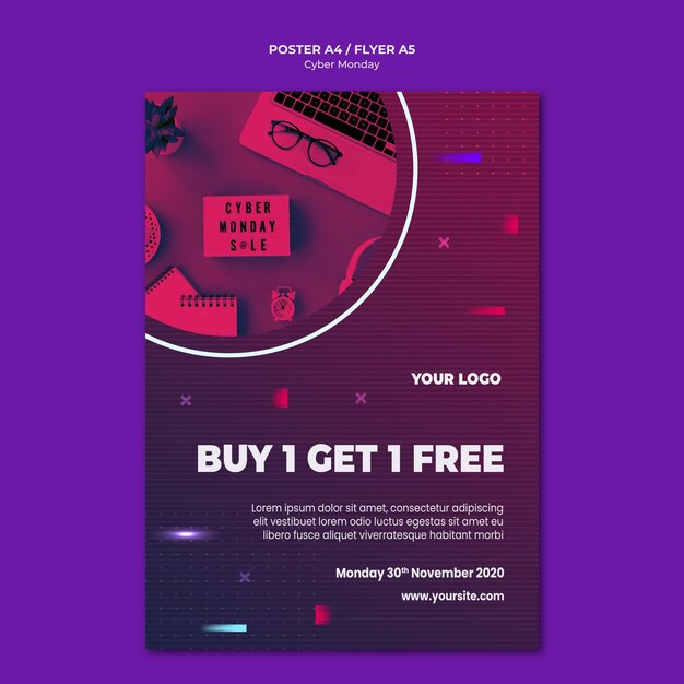 Cyber monday poster template