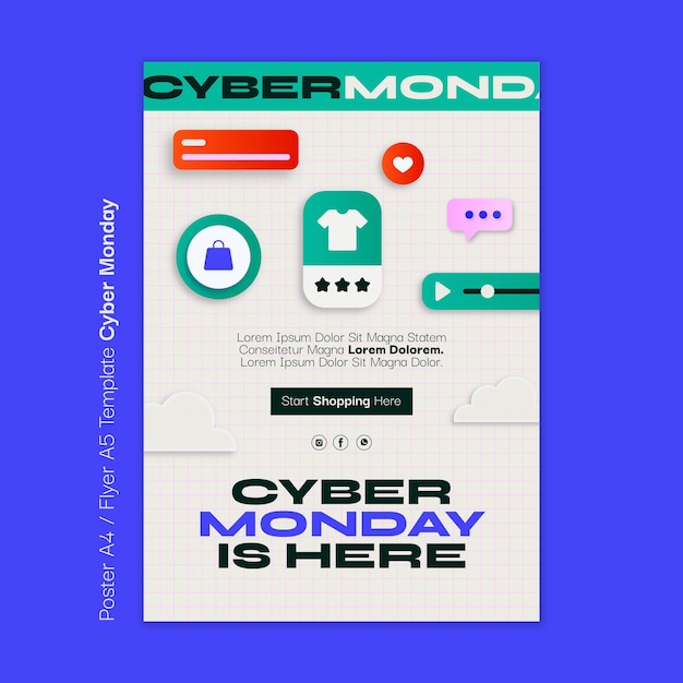 Free PSD cyber monday poster template