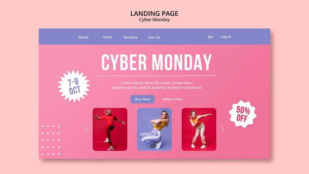 Cyber monday promotion web template