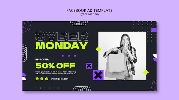 Free PSD cyber monday sales facebook template