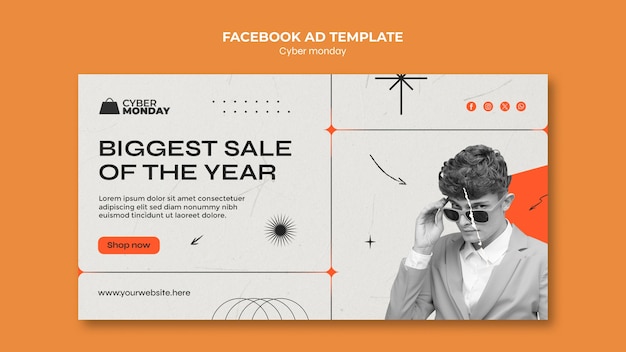 Free PSD cyber monday sales facebook template