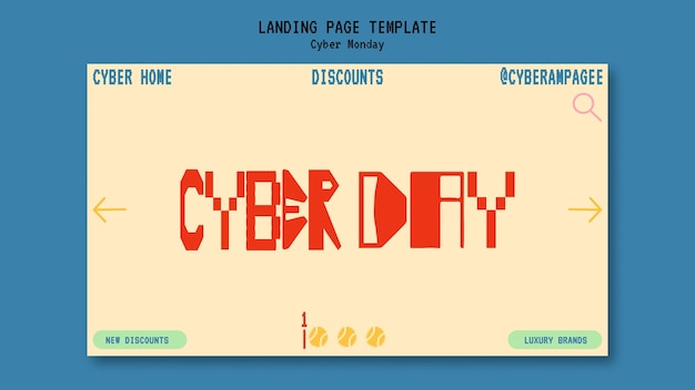 Free PSD cyber monday sales landing page