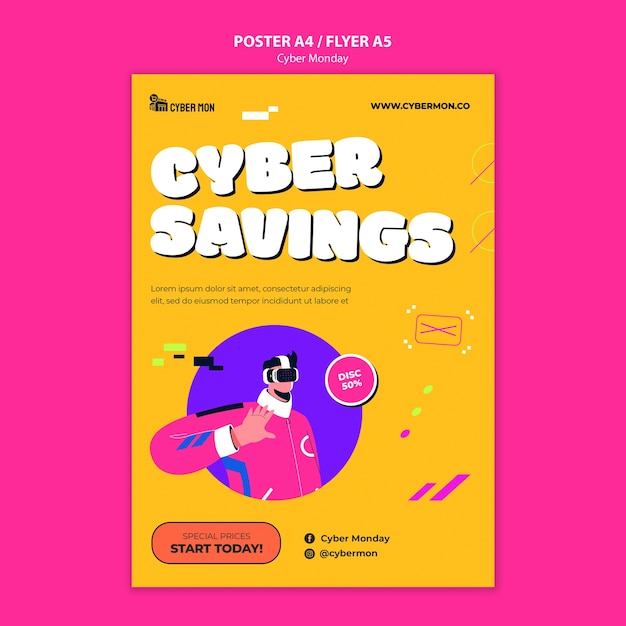 Cyber monday sales poster template