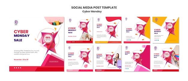 Cyber monday social media post template