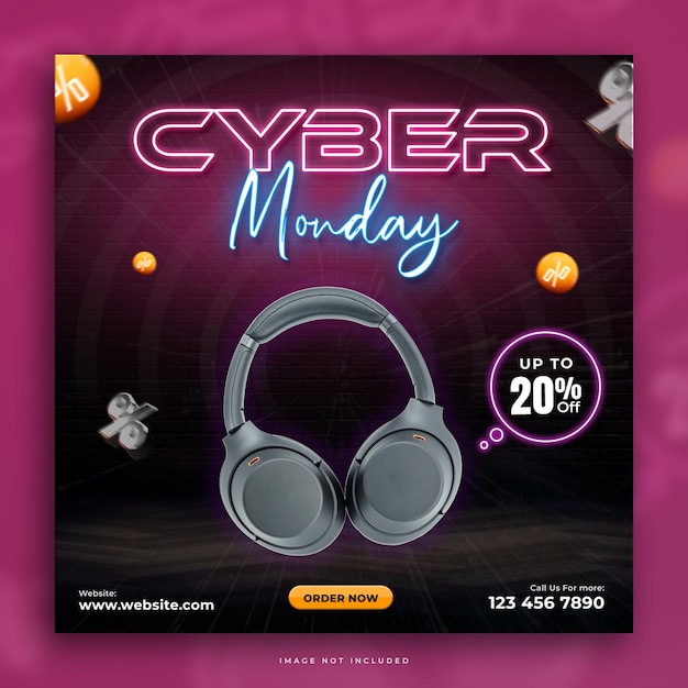 Free PSD cyber monday social media post