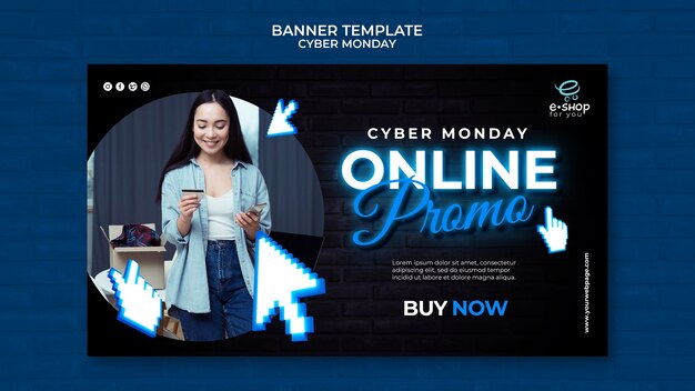 Cyber monday tech banner template