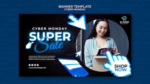 Cyber monday tech banner template