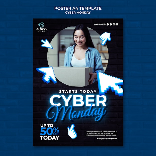 Cyber monday tech print template