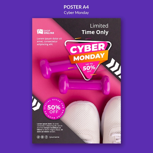 Free PSD cyber monday tech print template