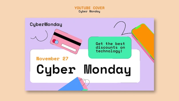 Free PSD cyber monday template design