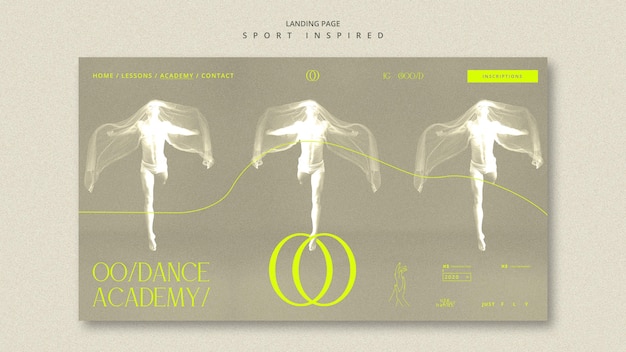 Free PSD dance academy template landing page