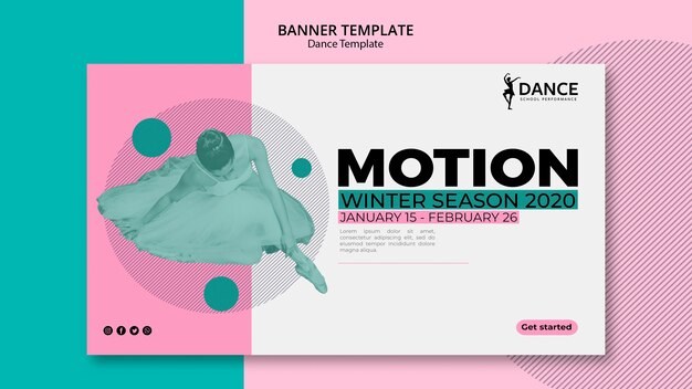 Dance banner template with ballerina