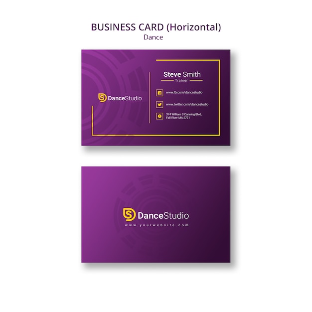 Dance business card template