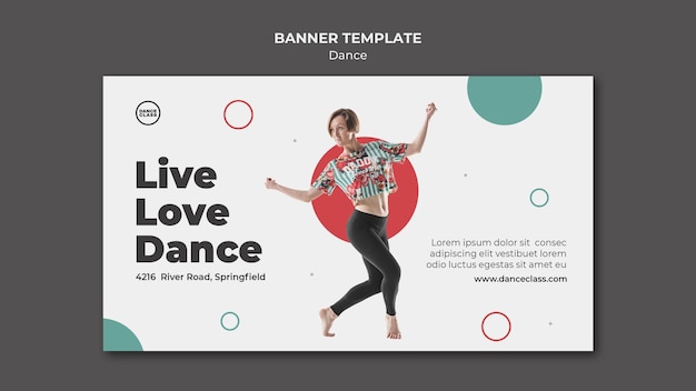 Free PSD dance class horizontal banner