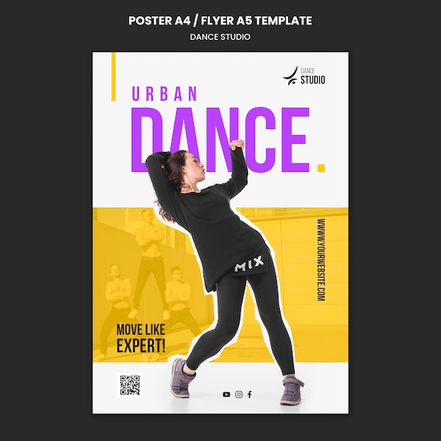 Dance class studio poster template