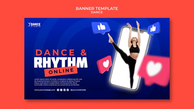 Dance classes horizontal banner template