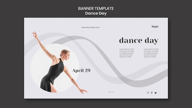 Free PSD dance day banner template