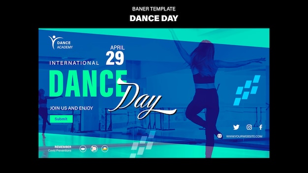 Dance day banner template