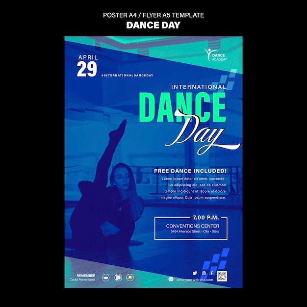 Free PSD dance day print template