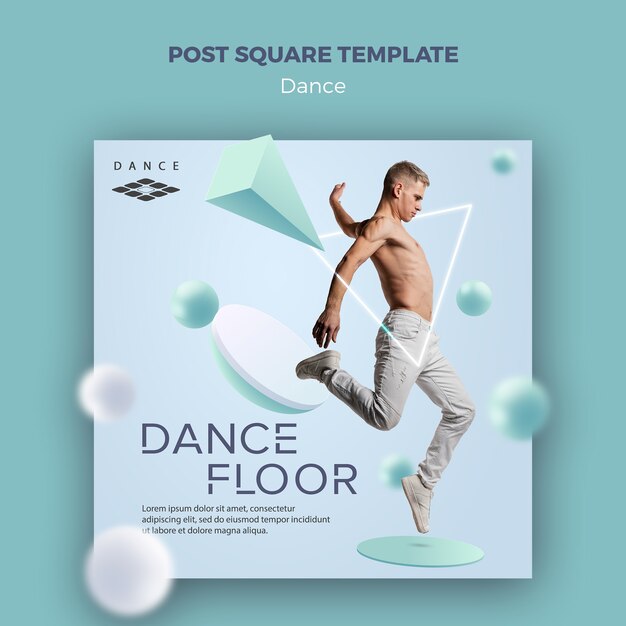 Dance floor post square template