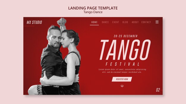 Dance studio landing page template design