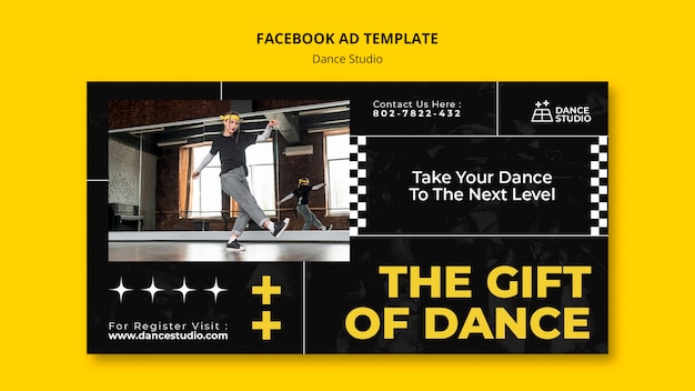 Free PSD dance studio lessons social media promo template