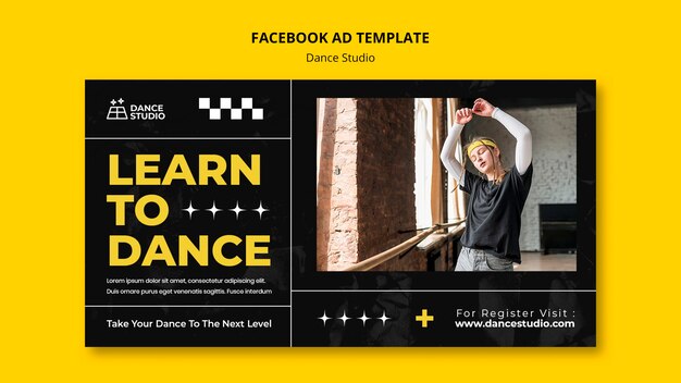 Dance studio lessons social media promo template