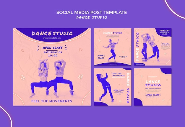 Dance studio social media posts