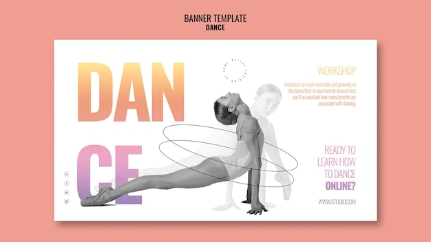 Free PSD dance workshop banner template