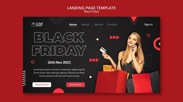 Dark black friday landing page template