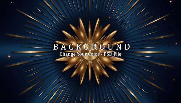 Free PSD dark blue golden royal graphics background generative ai