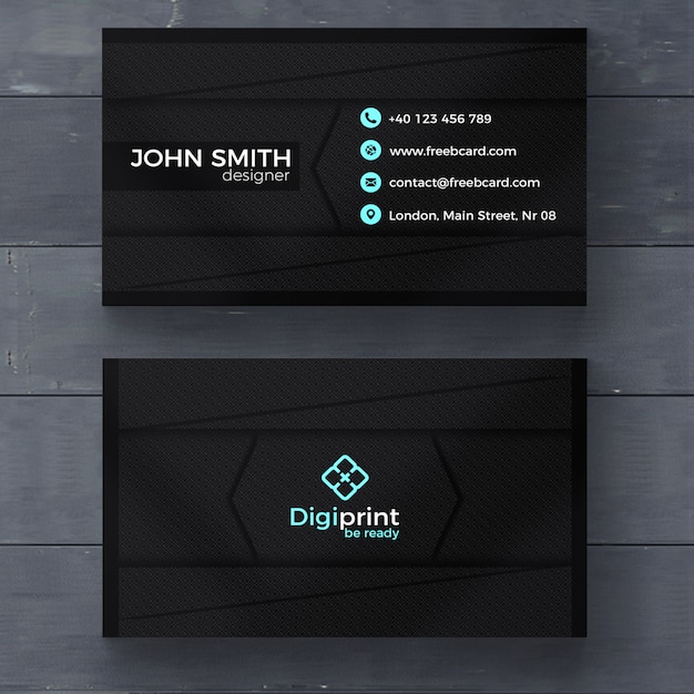 Dark business card template