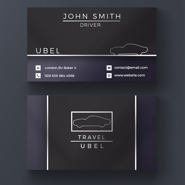 Free PSD dark business card template