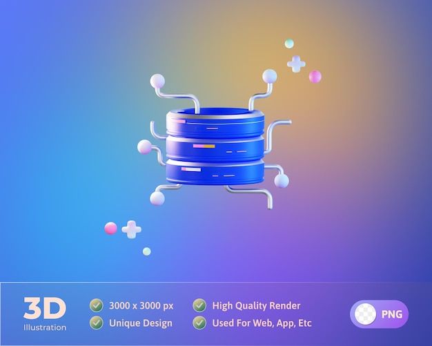 Free PSD data integration 3d illustration