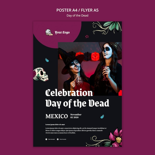 Day of the dead flyer template