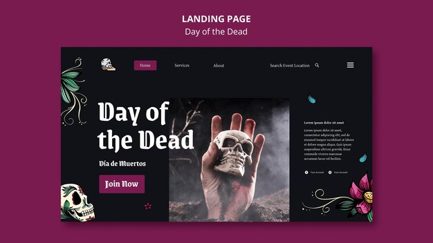 Day of the dead landing page template