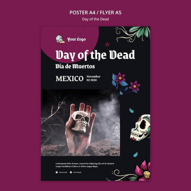 Day of the dead poster template