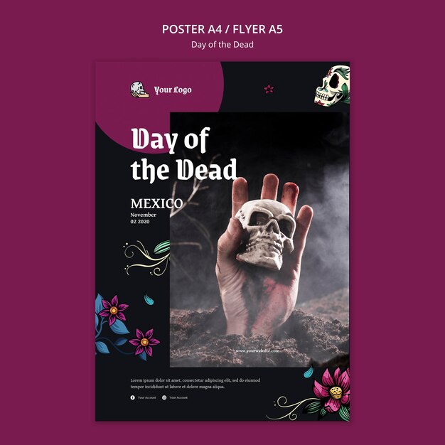 Day of the dead template poster