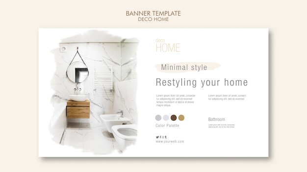 Free PSD deco home concept banner template