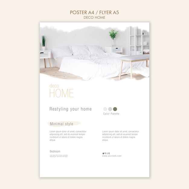 Deco home concept poster template