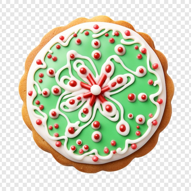 Free PSD decorated tasty charismas cookie isolated on transparent background