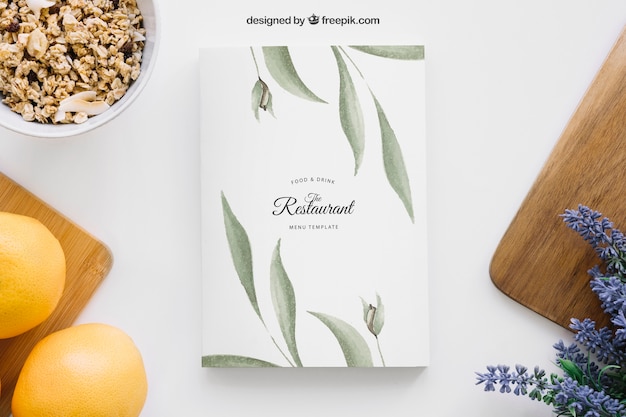 Free PSD decorative book cover mockup