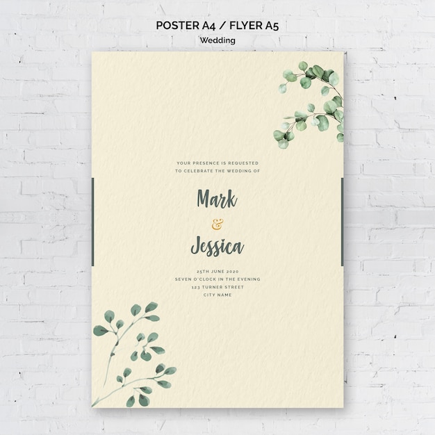 Decorative wedding flyer template