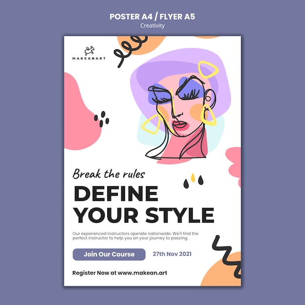 Free PSD define your style poster template