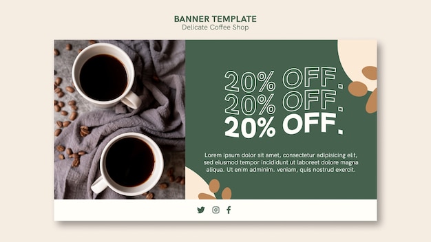 Free PSD delicate coffee shop banner design