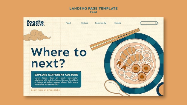 Delicious asian food landing page template