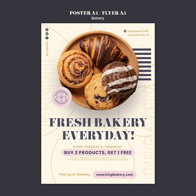 Free PSD delicious baked goods poster template