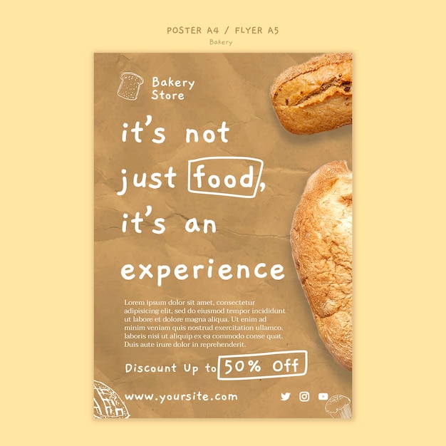 Free PSD delicious baked goods poster template