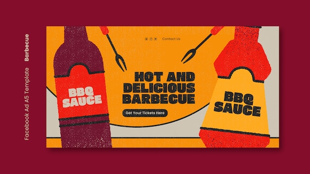 Free PSD delicious bbq facebook  template